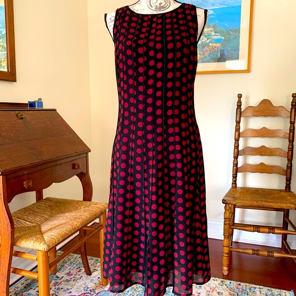 Michael Kors Polka Dot Classic Sleeveless Dress 8 - Picture 1 of 6